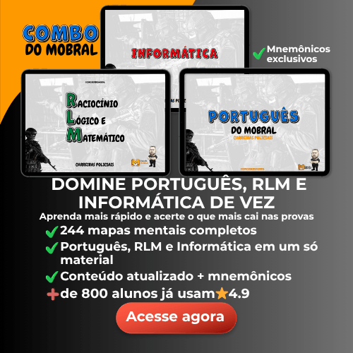 Combo de Português, informática e raciocínio lógico e matemático